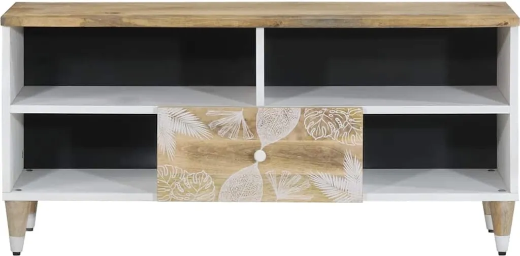Porta TV Ecosostenibile in Mango Massiccio 100cm SYFAX™ - Naturale