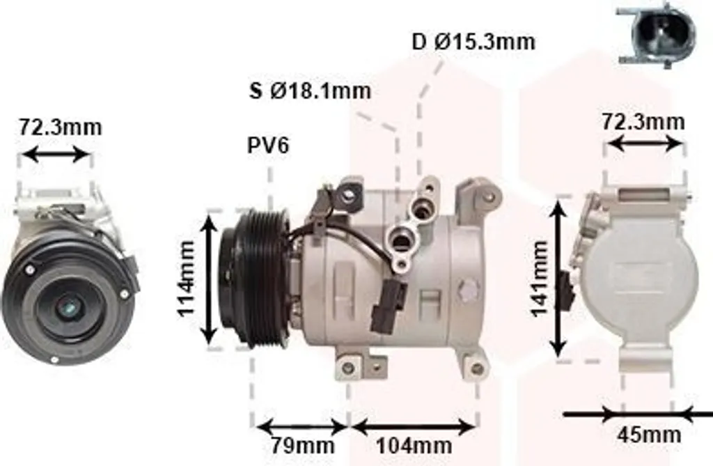 Compresseur de Climatisation VAN WEZEL 2701K702 pour Mazda CX-5 et 6