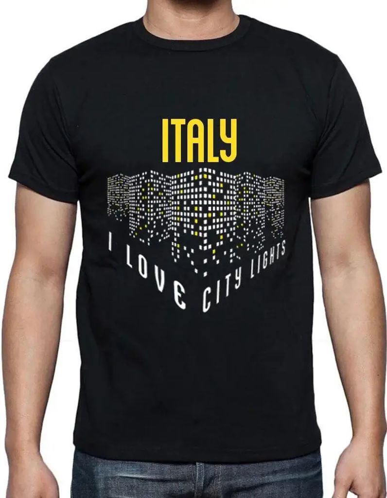 Herren Grafik T-Shirt Ich liebe Italiens Lichter – I Love Italy Lights – Öko-Verantwortlich Vintage Jahrgang Kurzarm Lustige Druck Geburtstag ...