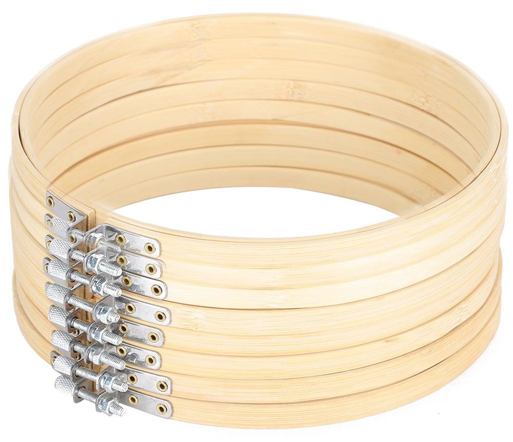 Stickrahmen, verstellbar, Kreuzstichrahmen, rund, dehnbar, mit Clips, Nähzubehör, 8 Stück, 20 cm