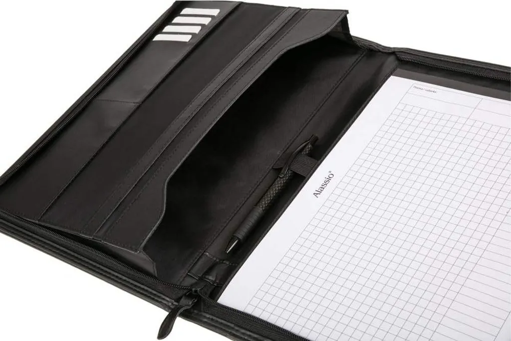 Porte-documents A4 rigide avec pince de bureau pour prise de notes noir - 3