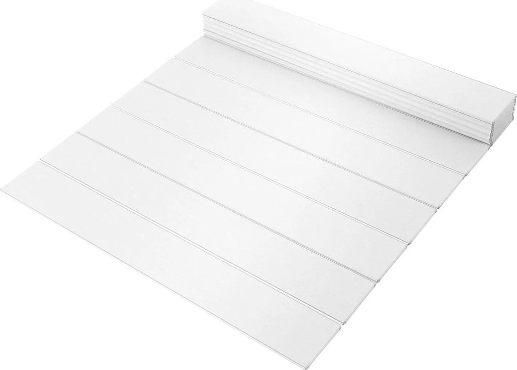 Badewannenabdeckung - Klappbares Wannenbrett - Wasserdicht & Staubdicht - Wärmeisoliert - PVC + Edelstahl - Rechteckig - Bis 80 °C - Weiß