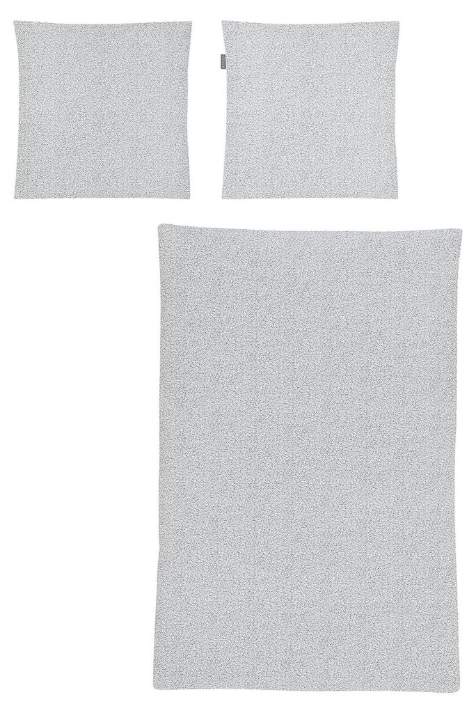Bettwäsche Soft-Seersucker hellgrau 135x200 cm + 80x80 cm