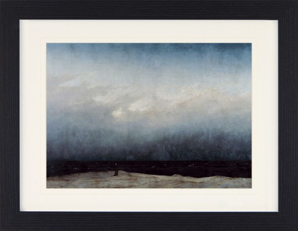 Caspar David Friedrich Gerahmtes Bild Mit Edlem Passepartout | Wand-Bilder | Im Bilderrahmen - Der Mönch Am Meer, 1808-1810 (30 x 40 cm)