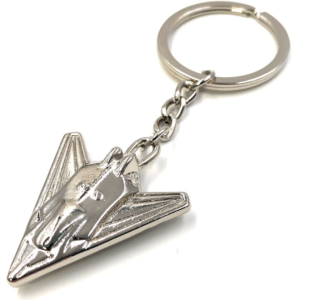 Onwomania Schlüsselanhänger Kampfjet Flugzeug Flieger Silber Metall Anhänger Charm