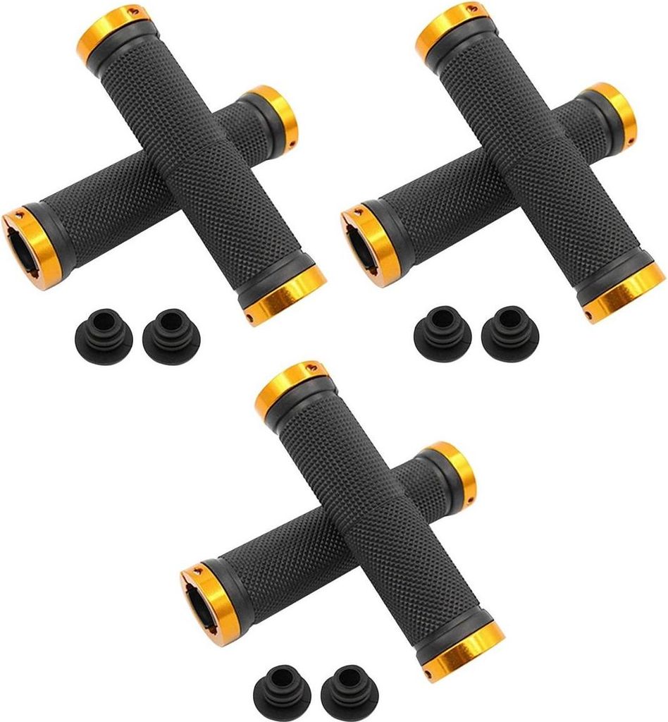 3er Set - Fahrrad Lenkergriffe | ergonomische Schraubgriffe | Fahrradgriff für Lenker | Griffe Soft-Grip für MTB, BMX, Citybike, Rennrad | Farb...