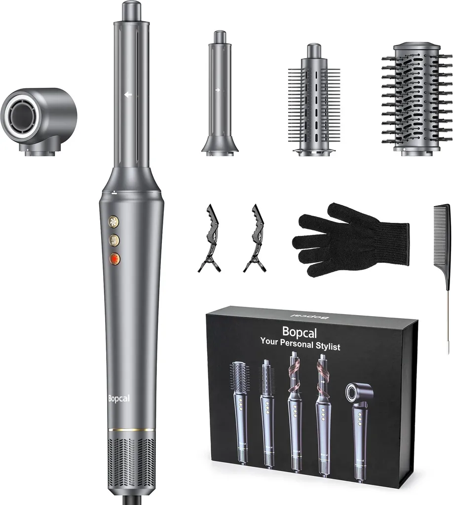 Asciugacapelli 5 in 1 Grigio 1200W - Facile, Sicuro e Veloce UE