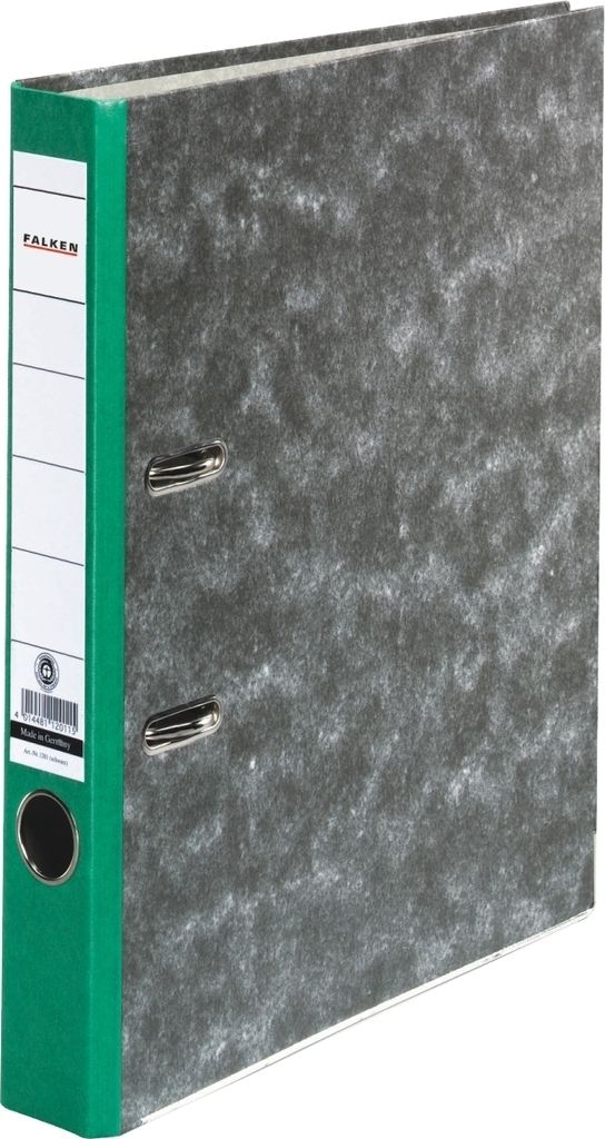 Falken 25x Ordner RC-Wolkenmarmor A4 farbiger Rücken 50mm Rücken grün 80023500F
