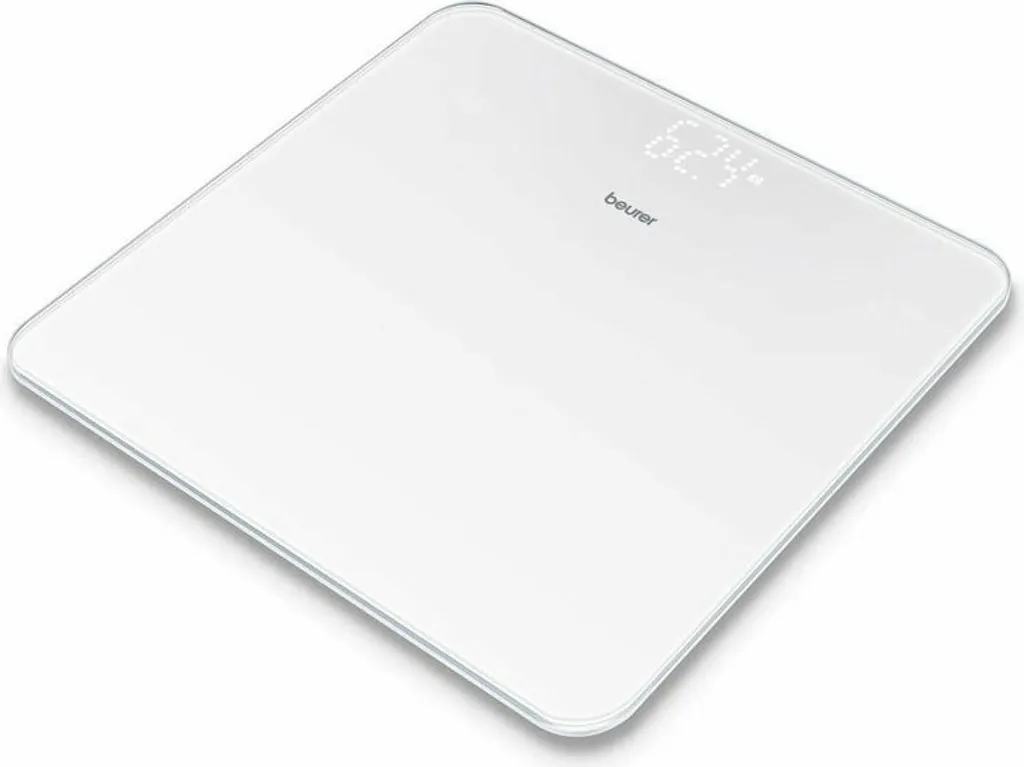 BEURER Personenwaage b.180kg 100gTeil Glas LCD-Anzeige weiß