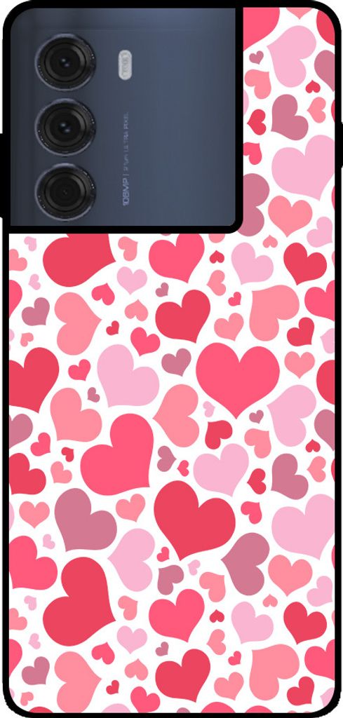 Smartphonica Handytasche passend für Motorola Moto G200 5G / Edge S30 mit Herzchen Druck - Herzchen Design TPU Backcover Case - Kindertasche mit H...