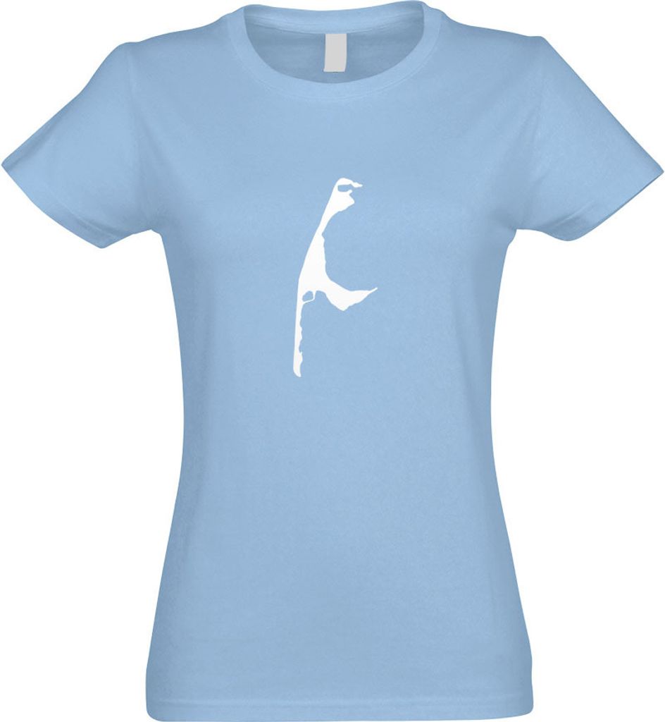 Kiwistar - T-Shirt tailliert - Damen - himmelblau - Sylt - Deutschland - Insel - mit Motiv Bedruckt - Funshirt Design - Sport - Freizeit - Damen - S