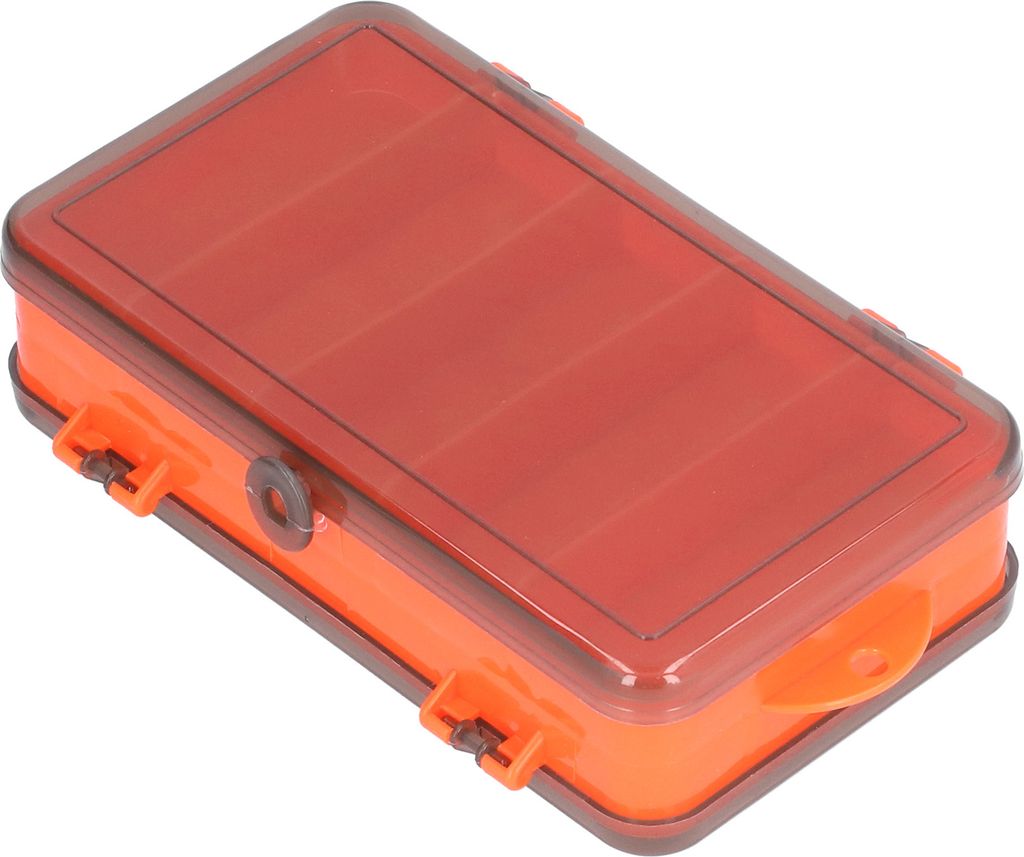Angelbox doppelseitig, Köderbox aus robustem PP Kunststoff, für Wobbler Spinner und Kunstköder, Tackle Box zur Aufbewahrung von Angelzubehör, 18cm
