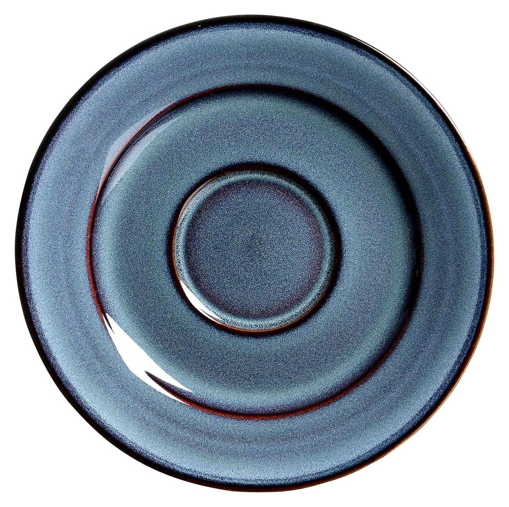 Bali Espressountertasse, 12 cm, Runde Untertasse mit Farbverlaufstruktur, Reaktivglasur, Passend für Espressotasse (90 ml), Steinzeug, Blau