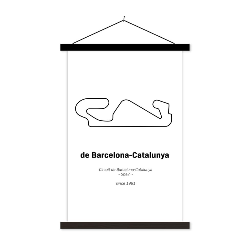 MuchoWow Textilposter Formel 1 - Barcelona - Rennstrecke 60x90 cm mit schwarzem Rahmen - Poster Wohnzimmer