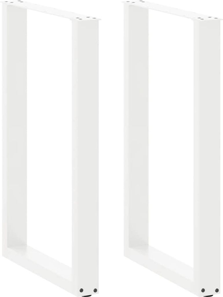 Bartischbeine U-Form 2 Stk. Weiß 60x(90-91) cm Stahl