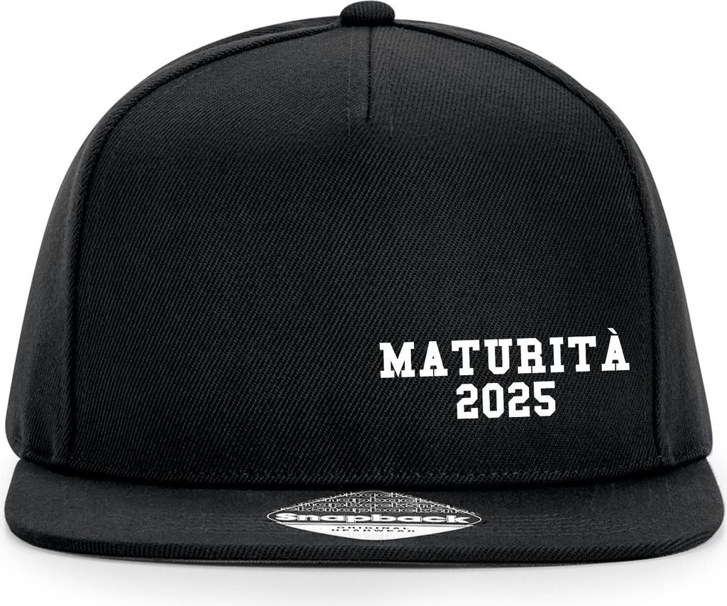 Huuraa Cappy Mütze Maturità 2025 Abschluss Italien Black Polyester Snapback Kappe Geschenkidee