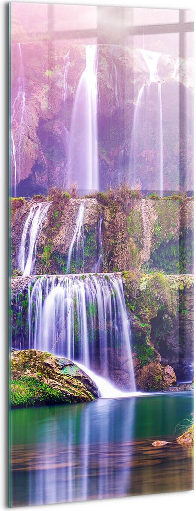 Designer Glasbild - Wandbild - Glas Bild - 50x125 cm - Jiulong-Wasserfall In China