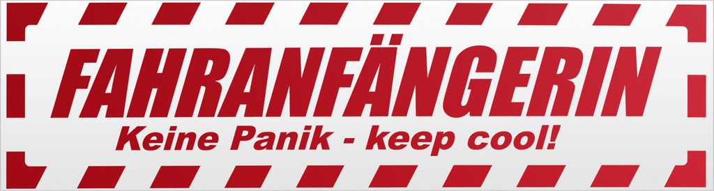 Kiwistar Fahranfängerin gestreift Magnetschild Schild magnetisch - 45cm Rot - reflektierend - Magnetfolie für Auto PKW Kfz
