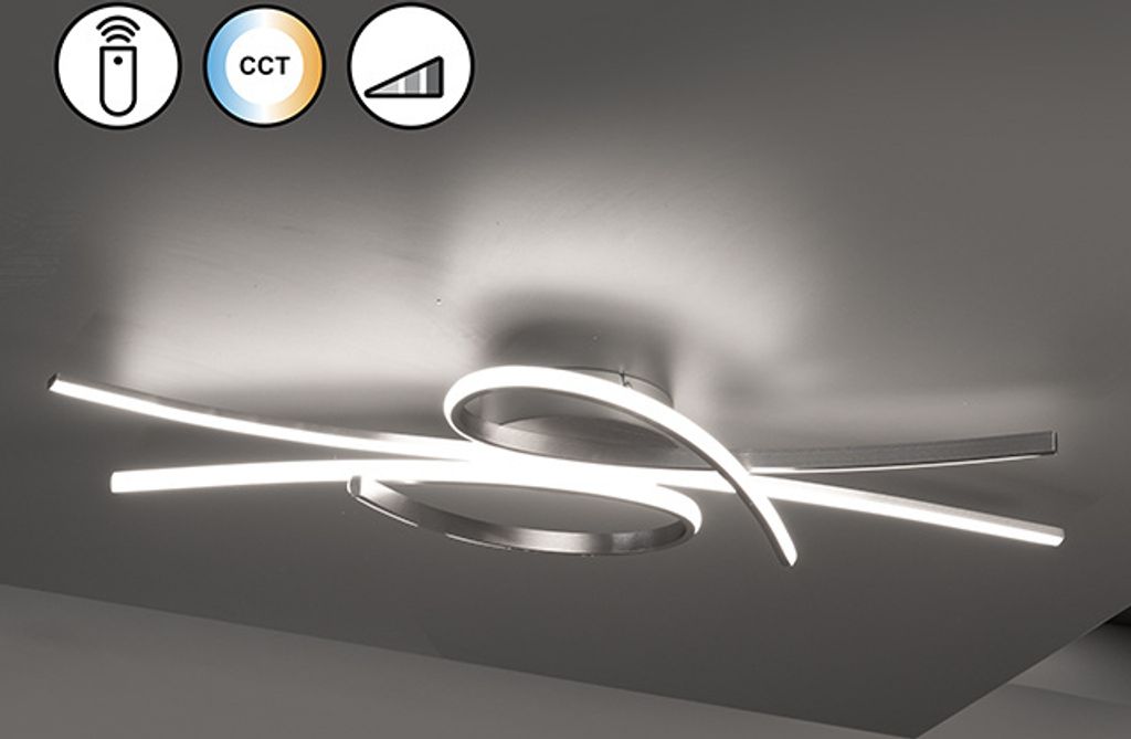 FISCHER & HONSEL Deckenleuchte BIBA B 100 cm grau Deckenlampe