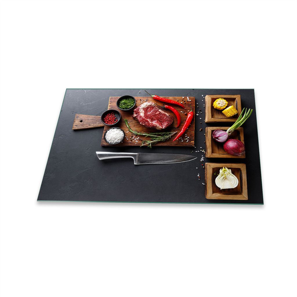 Herdabdeckplatte Glaskeramik 1 Teilig 80x52 Paprika Rot Abdeckung Glas Spritzschutz