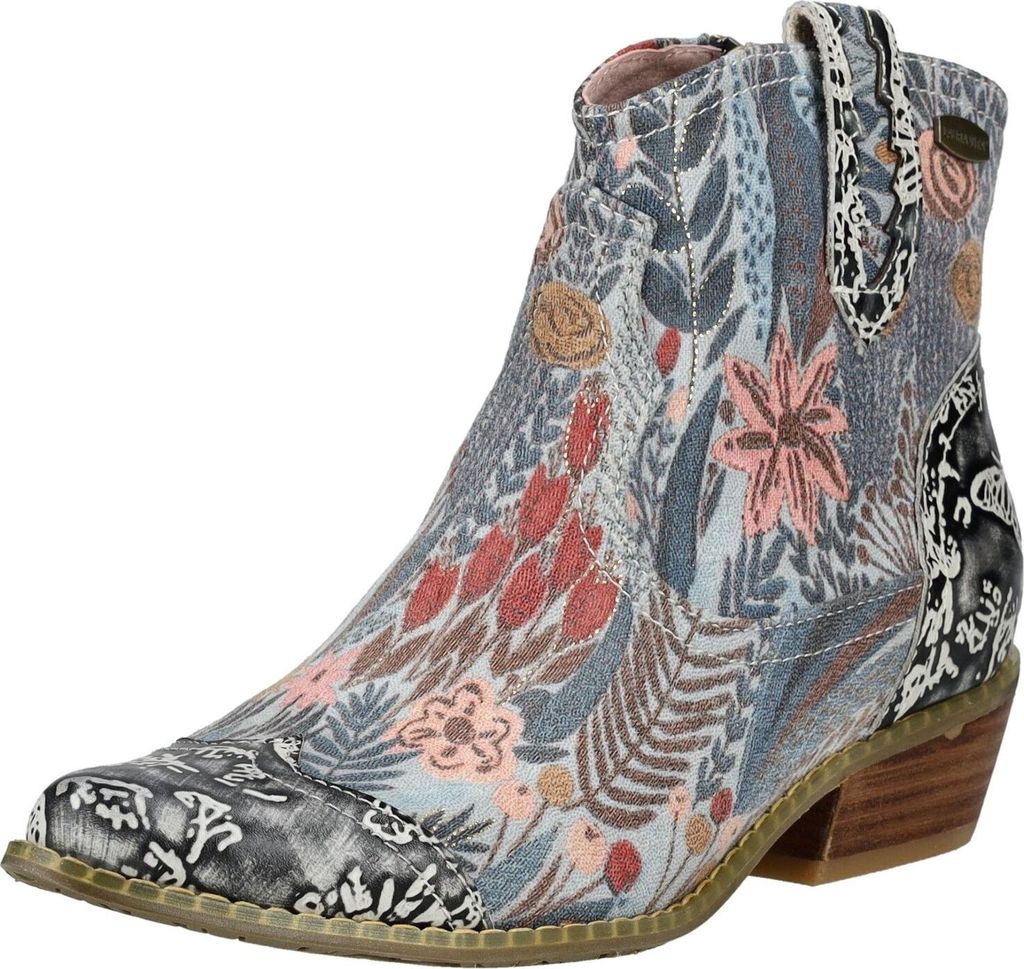 Laura Vita Boot Damen Stiefelette floral grafisch gemustert HICNIO 01, Größe:40 EU, Farbe:Grau