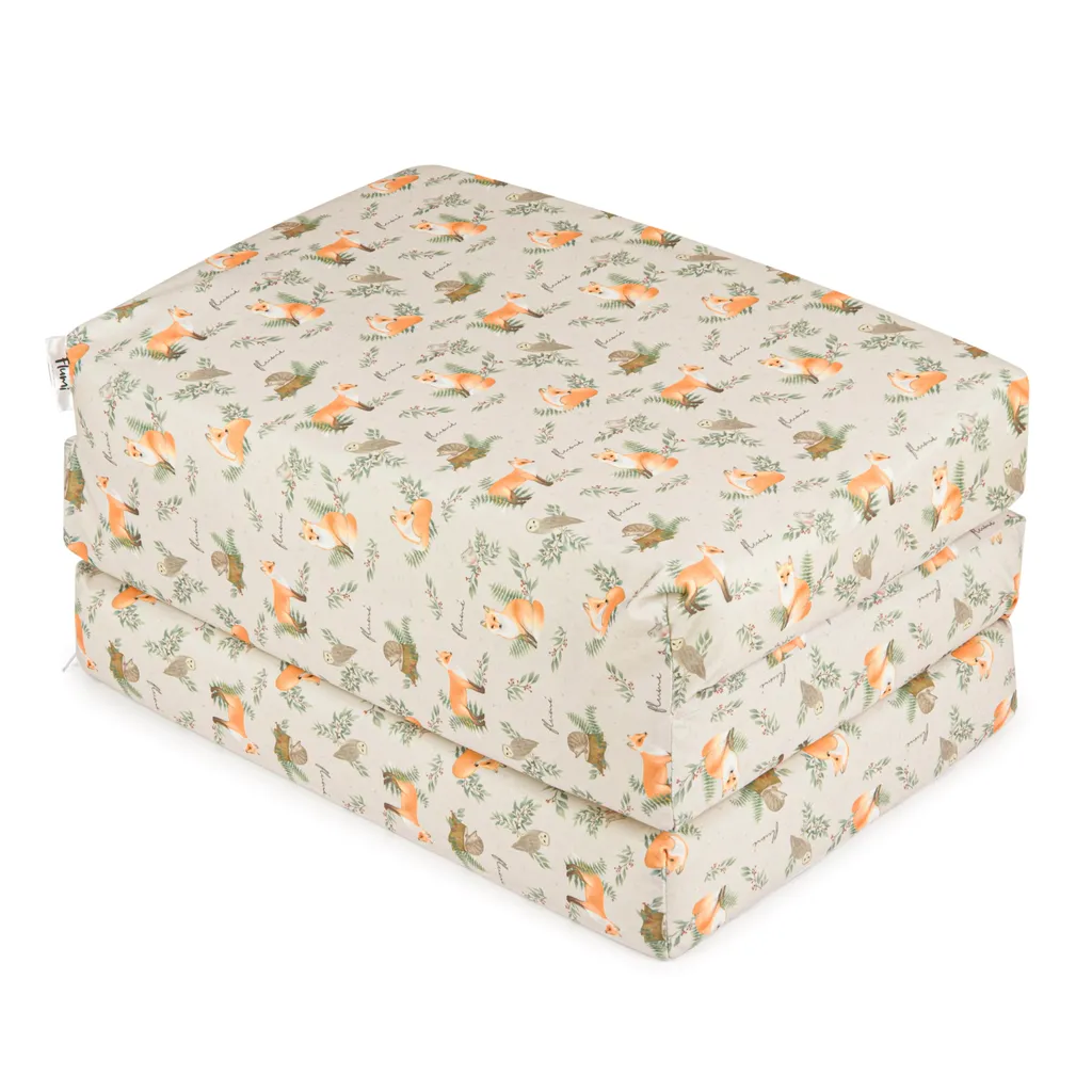 Matelas Bébé Pliable 120x60x9 cm - Matelas de Voyage Enfant Renards - 3