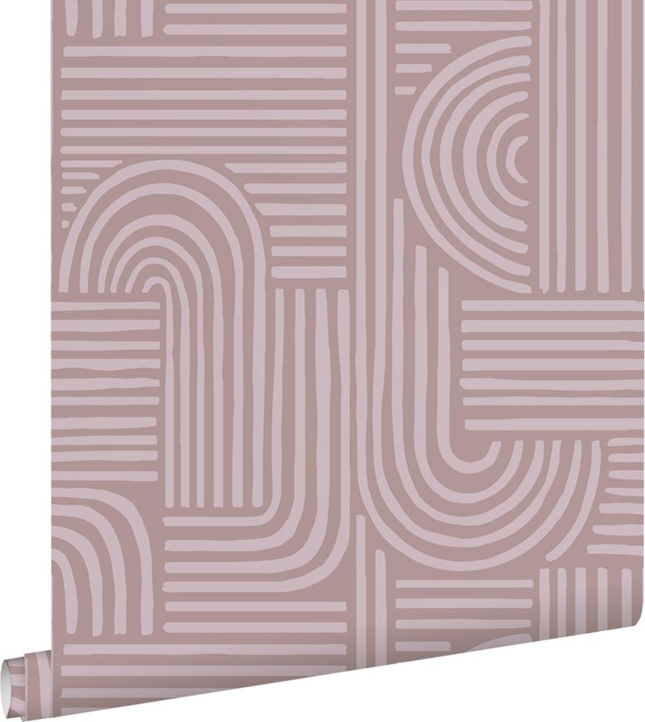 ESTAhome Tapete 3D-Muster helles Mauve-Violett 50 x 900 cm