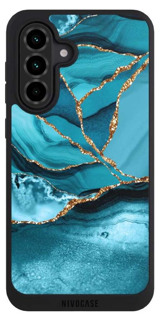 NIVOCASE Handyhülle für Samsung Galaxy A36 5G Hülle NIVOpure Case Schwarz Edelstein Glitzer Look Marmor