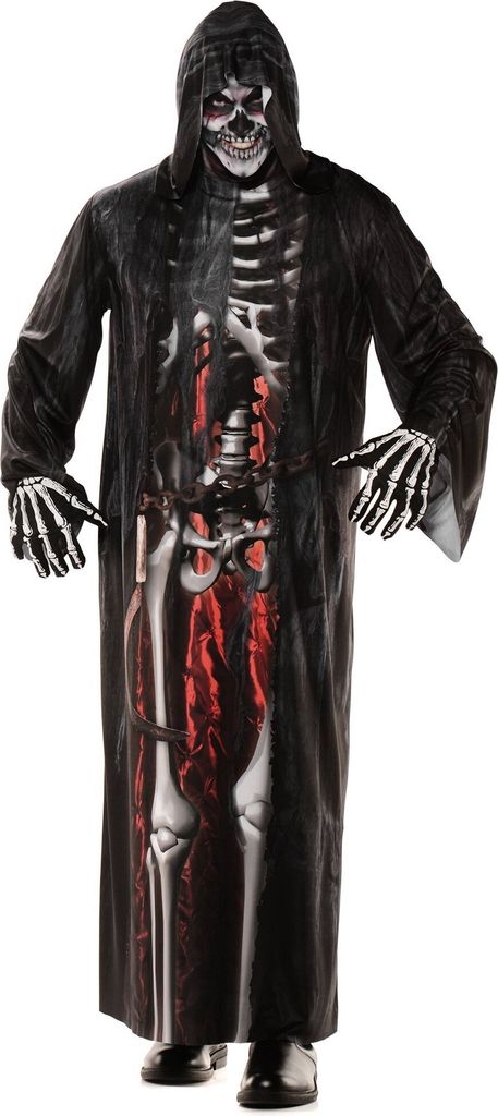 Skelett Robe - Halloween Kostüm Herren Größe M-L Größe: M-L