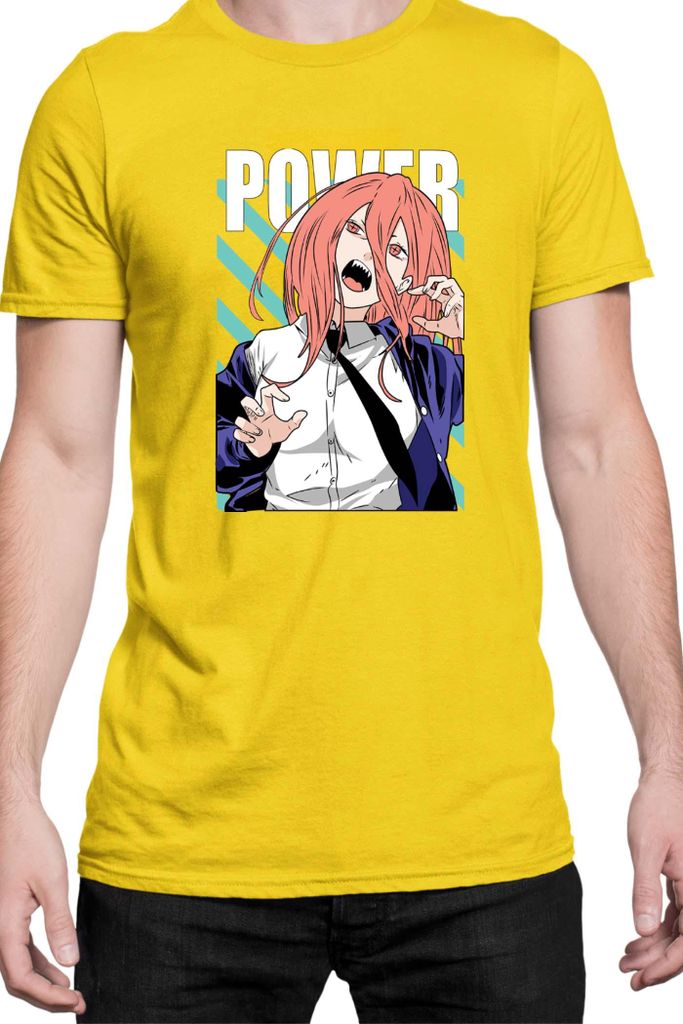 Herren T-Shirt Manga Japan Anime Comics Animation Chainsaw Anime manga Man 14, Man M / Gelb