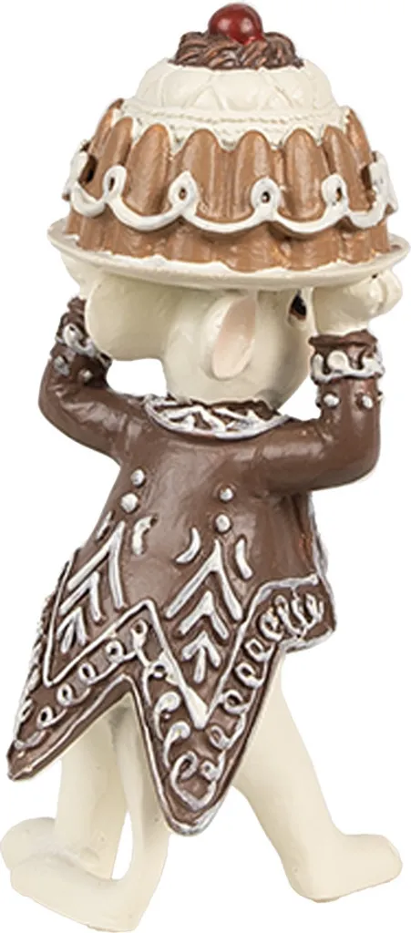 Statue de Souris de Noël Décorative Marron pour Ambiance Hiver - 3
