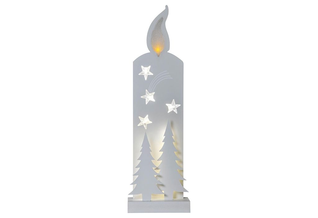 Star LED-Fensterleuchter 'Grandy', Tannen vor Kerze,
