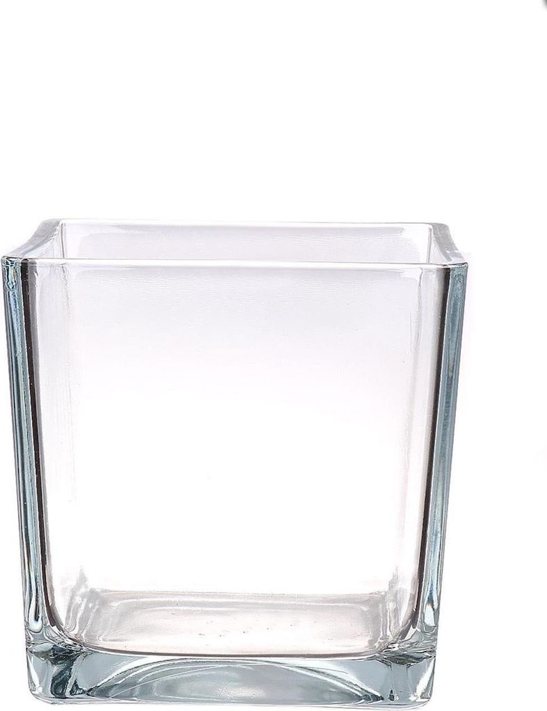 INNA-Glas Glas Pflanzentopf Kim AIR, klar, 18x18x18cm - Glas Übertropf