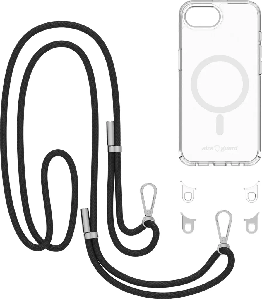 Coque cordon amovible iPhone 16e noire avec fixation MagSafe - 4