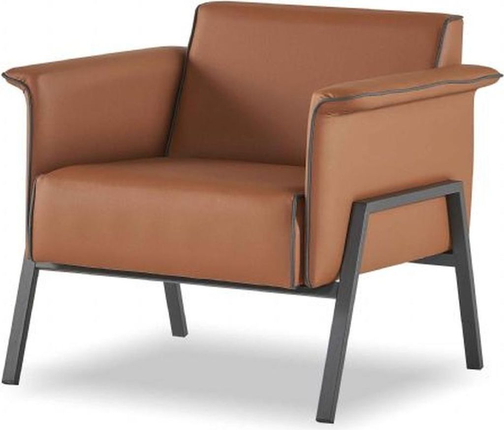 Braune Bürogarnitur Designer Holz Tisch Einzelsitzer Zweisitzer Möbel