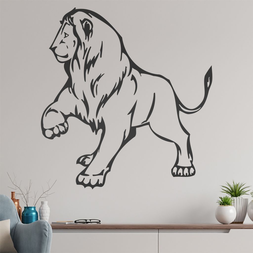 Löwe Wandtattoo in 6 Größen - Wandaufkleber Wall Sticker - Dekoration, Küche, Wohnzimmer, Schlafzimmer, Badezimmer