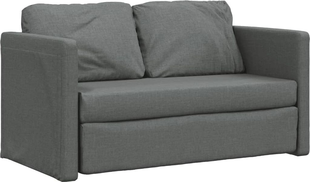 Bodensofa mit Schlaffunktion Dunkelgrau 112x174x55 cm Stoff Produktbild 4