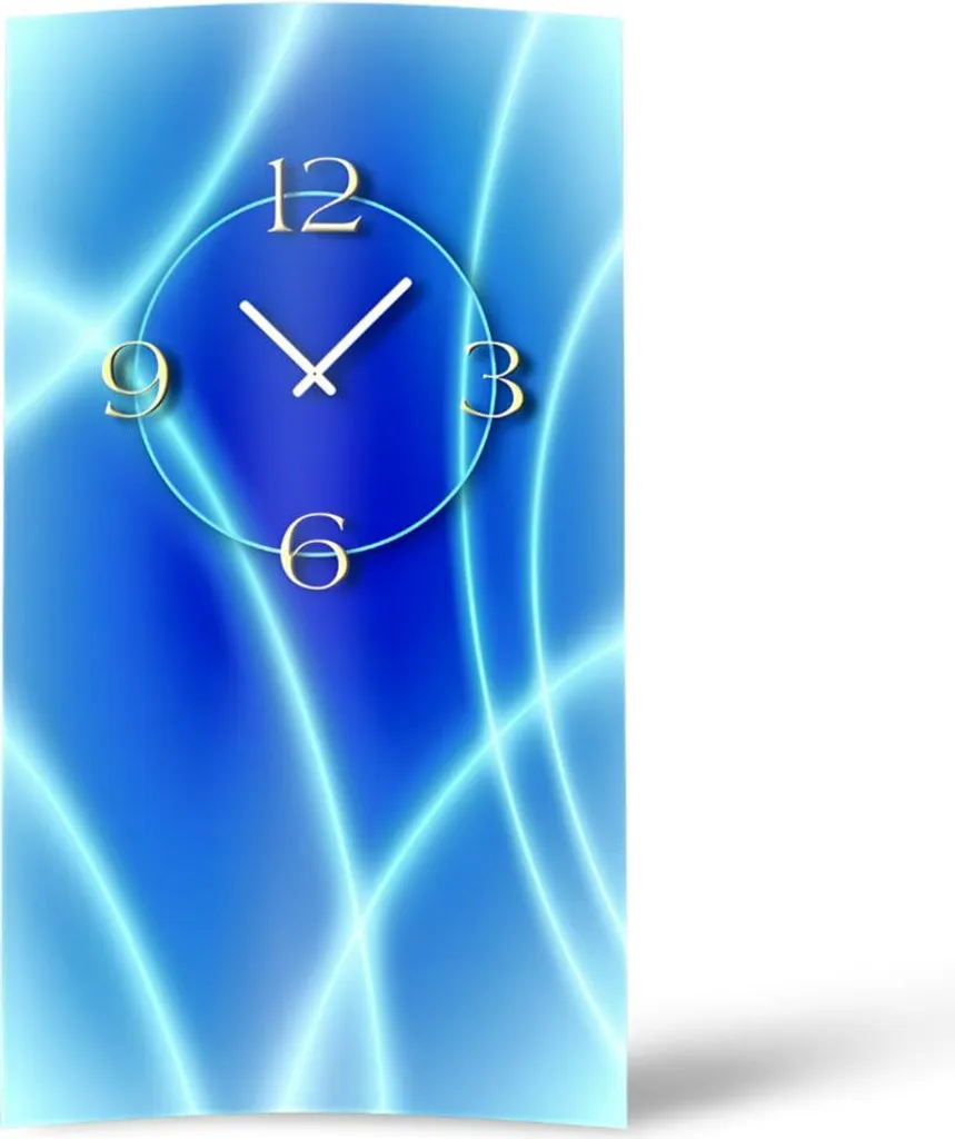 Horloge murale design bleu glace pour décoration de bureau ou chambre