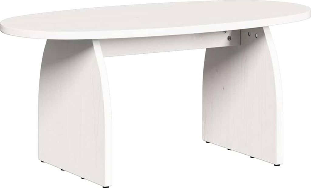 Couchtisch Weiß 80 x 40 x 35 cm Massives Kiefernholz