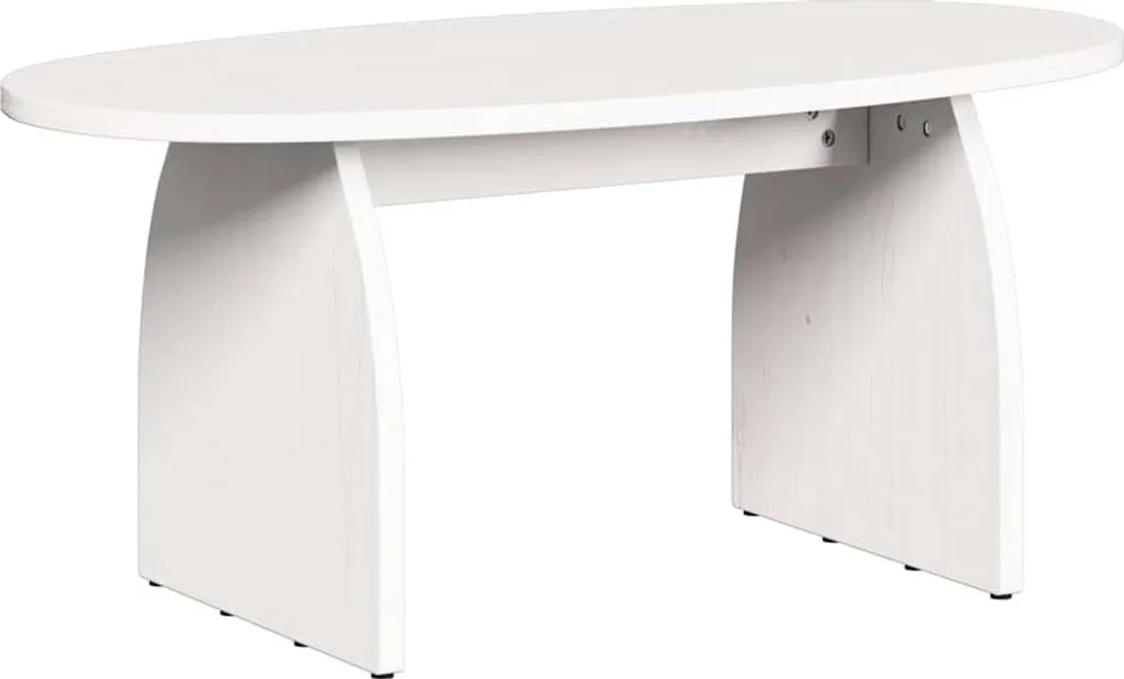 SYFAX™ Tavolino Soggiorno Bianco 80x40x35 Pino Massello - Alta Stabilità