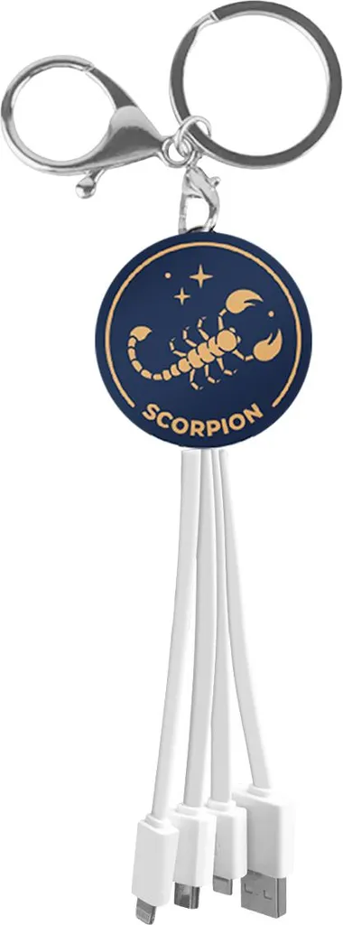 YELLO KOKO Cavo Ricarica 3 in 1 Bianco - Portachiavi Scorpione