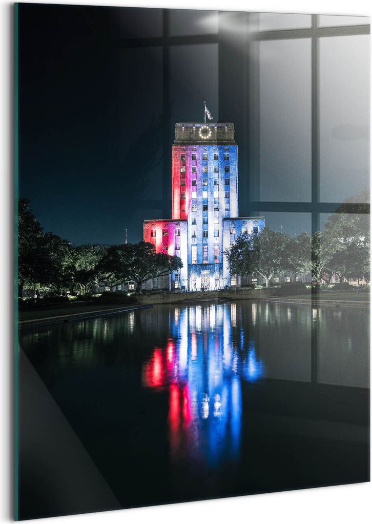 Designer Glasbild - Wandbild - Glas Bild - 60x80 cm - Rathaus Von Houston