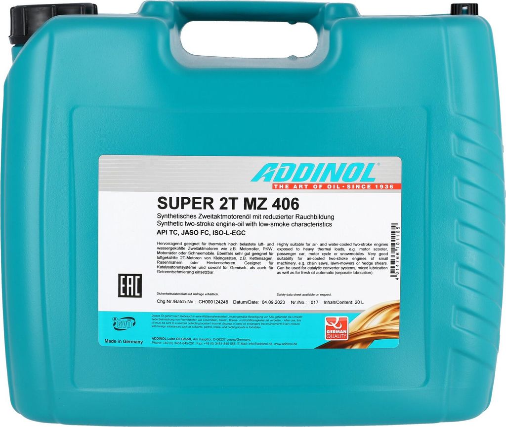 ADDINOL MZ406 - Super 2-Takt Motorenöl (Mischöl) low smoke Produktbild 