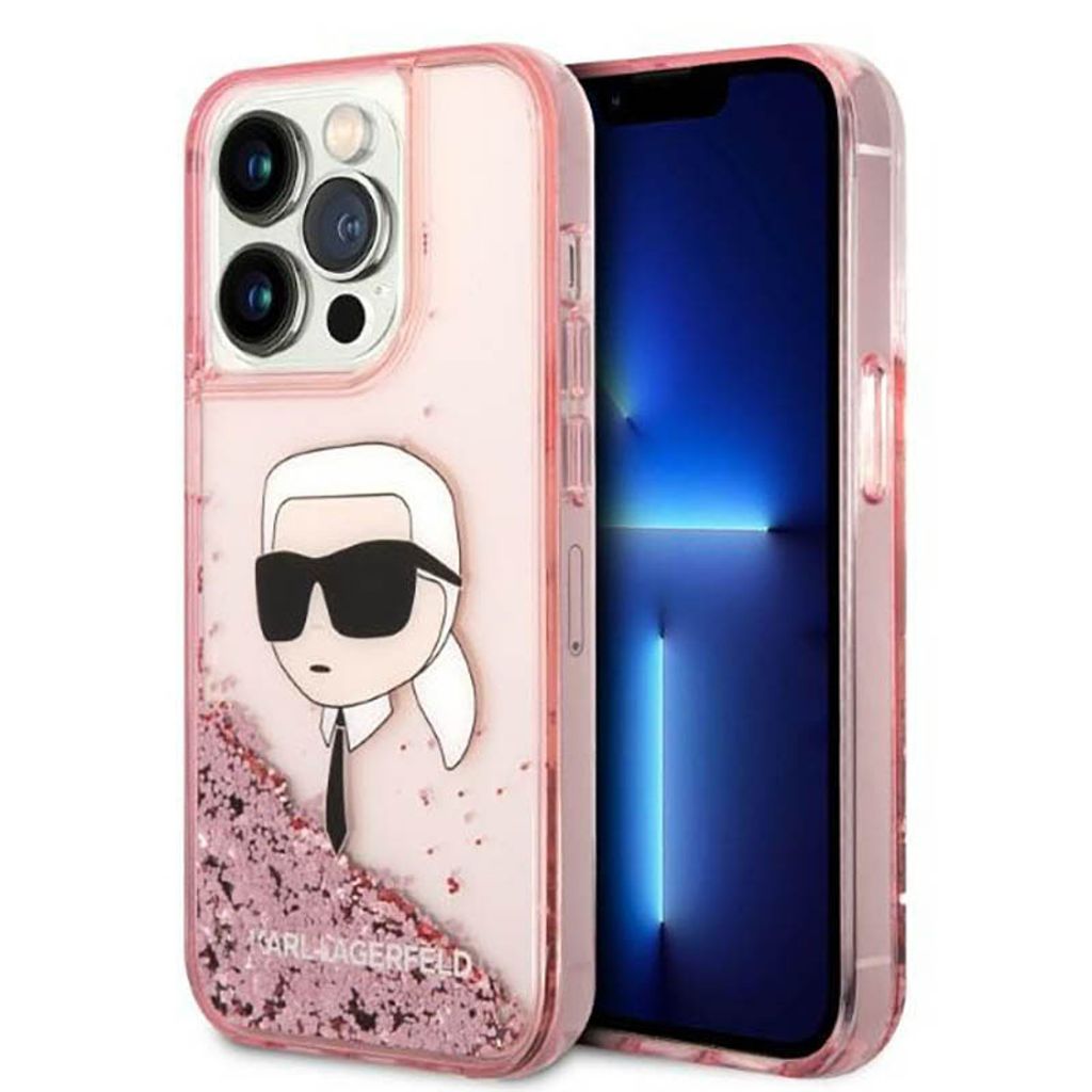 Karl Lagerfeld KLHCP14XLNKHCP iPhone 14 Pro Max 6,7" pink hardcase Glitter Karl Head Schutzhülle