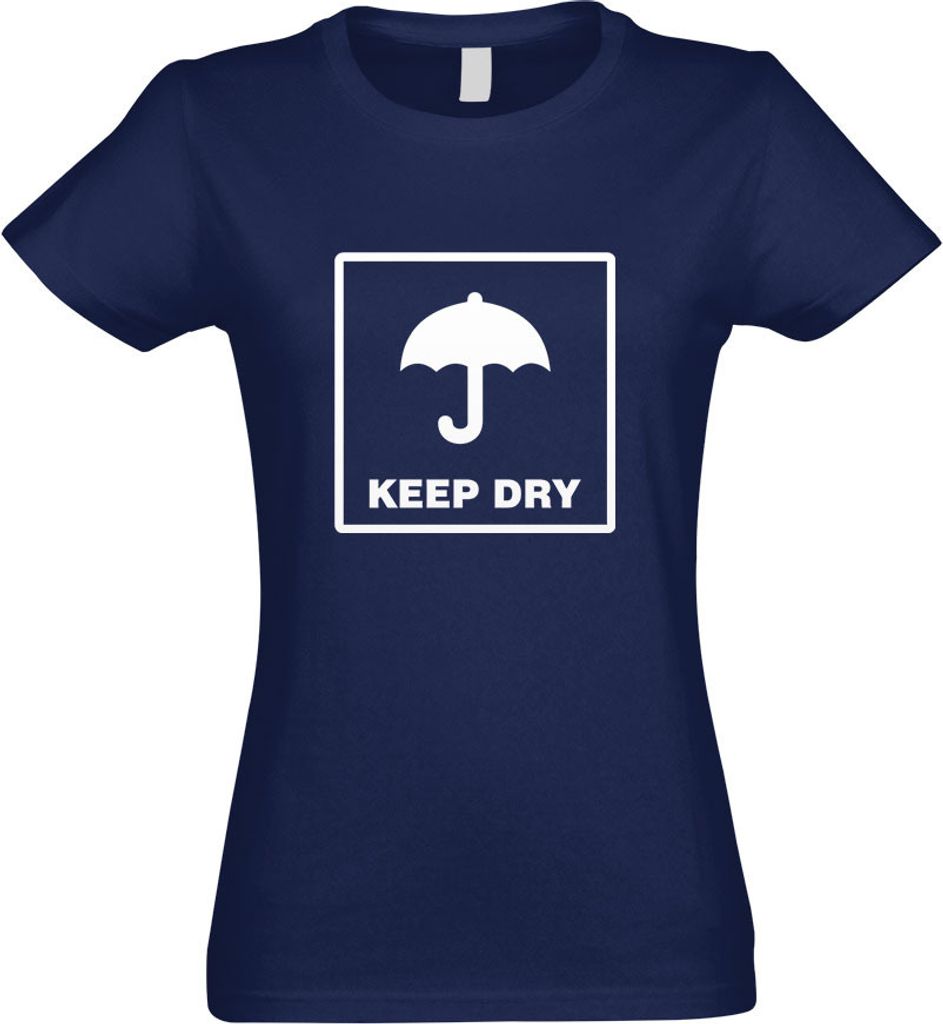 Kiwistar - T-Shirt tailliert - Damen - Navy - Keep Dry - trocken lagern - mit Motiv Bedruckt - Funshirt Design - Sport - Freizeit - Damen - L