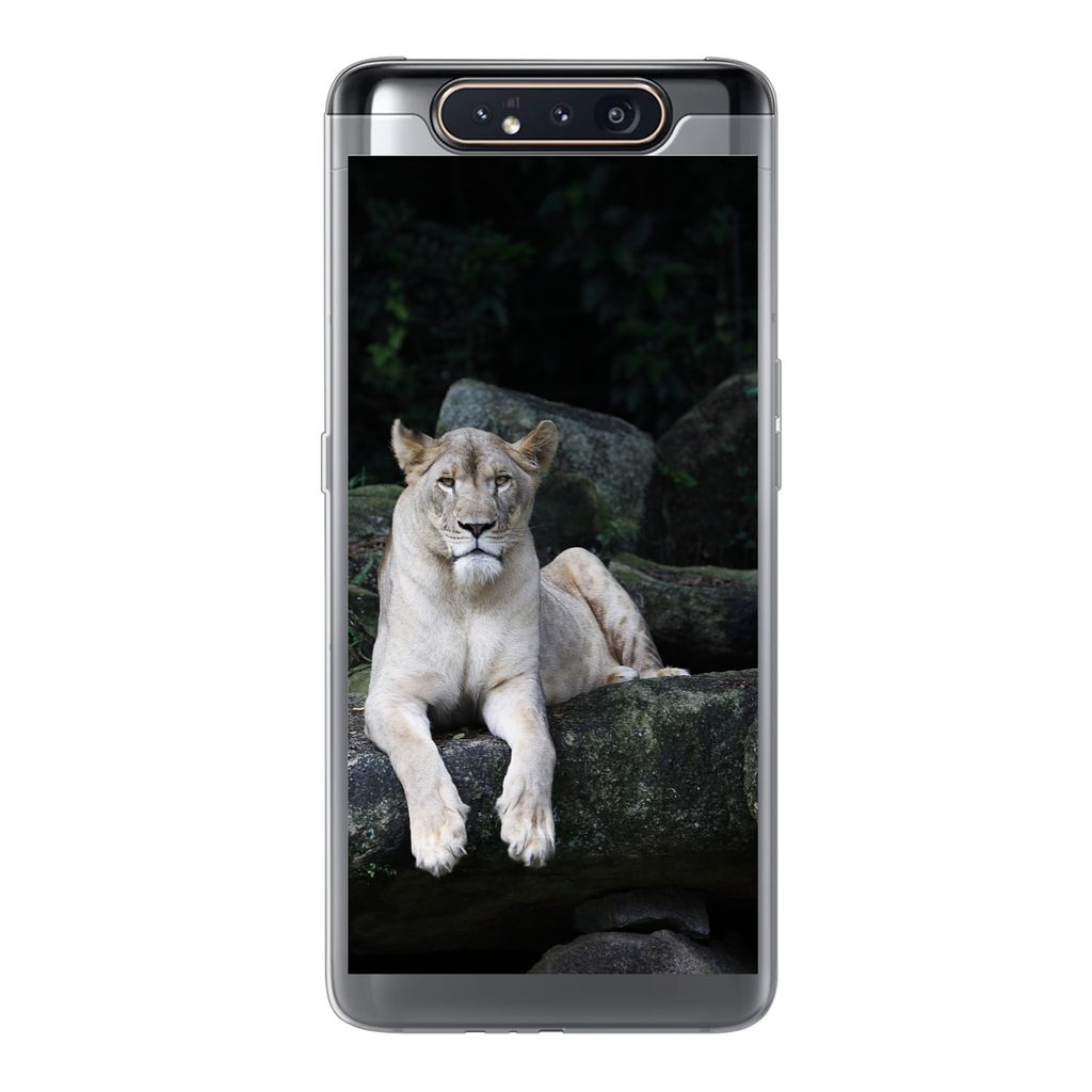 MuchoWow Handyhülle Schutzhülle Hülle für Samsung Galaxy A80 Löwe - Wilde Tiere - Porträt Silikon Softcase Handy Hülle - Schutzdeckel