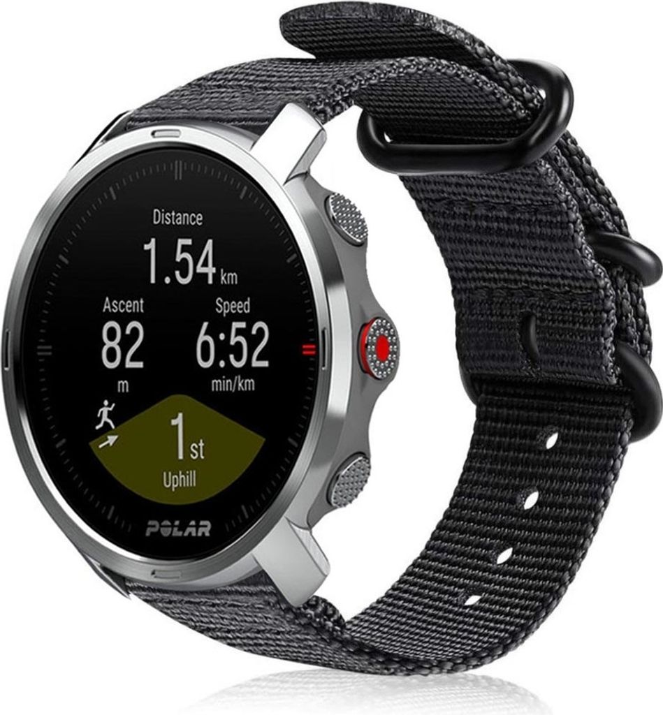 Strap-it Polar Grit X Nylon-Schnallenarmband (Schwarz)