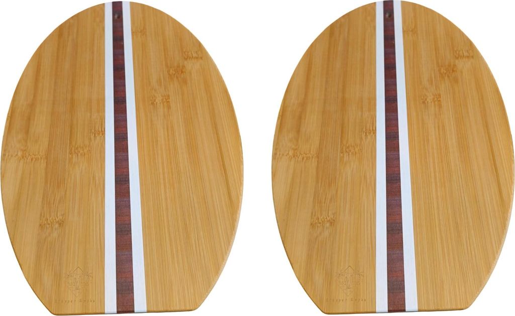2er-Set Bambus-Schneidebretter mit Lasergravur 26 x 40 cm