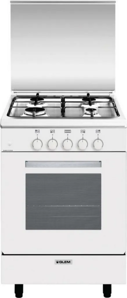 Glem Cuisinière Gaz Ga551gwh - Cuisinière 4 Feux Blanche 50x50 cm