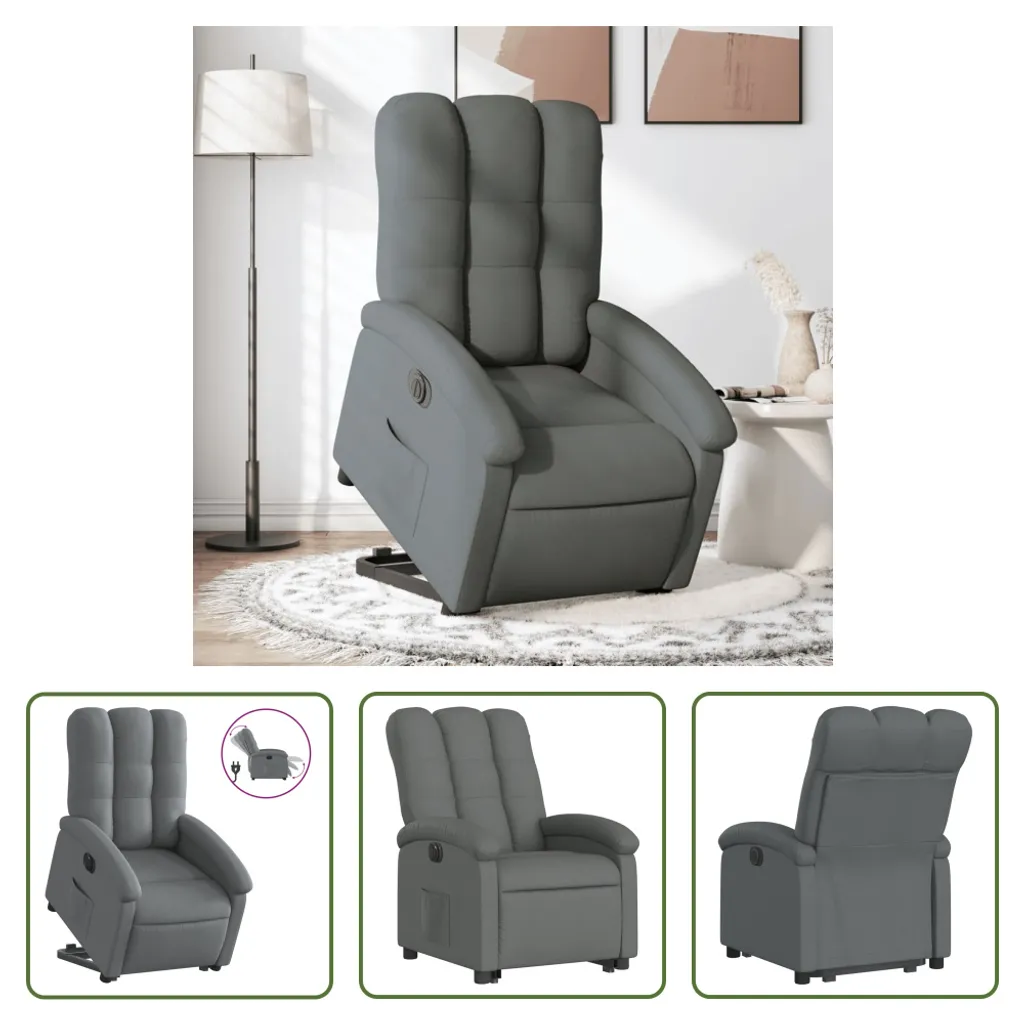 Fauteuil relax électrique releveur gris foncé : fini les efforts au lever